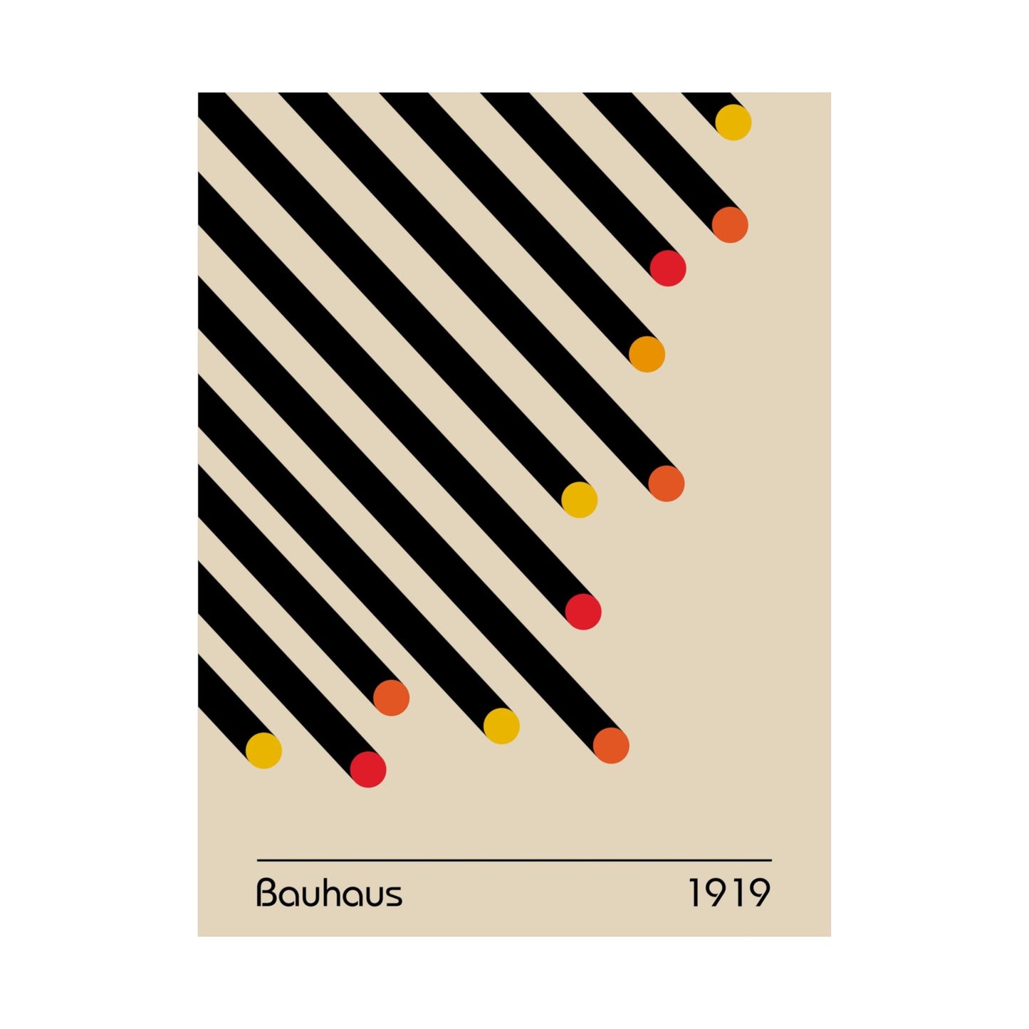Bauhaus Geometric Design Matte Vertical Poster | Minimalist 1919 Art Print