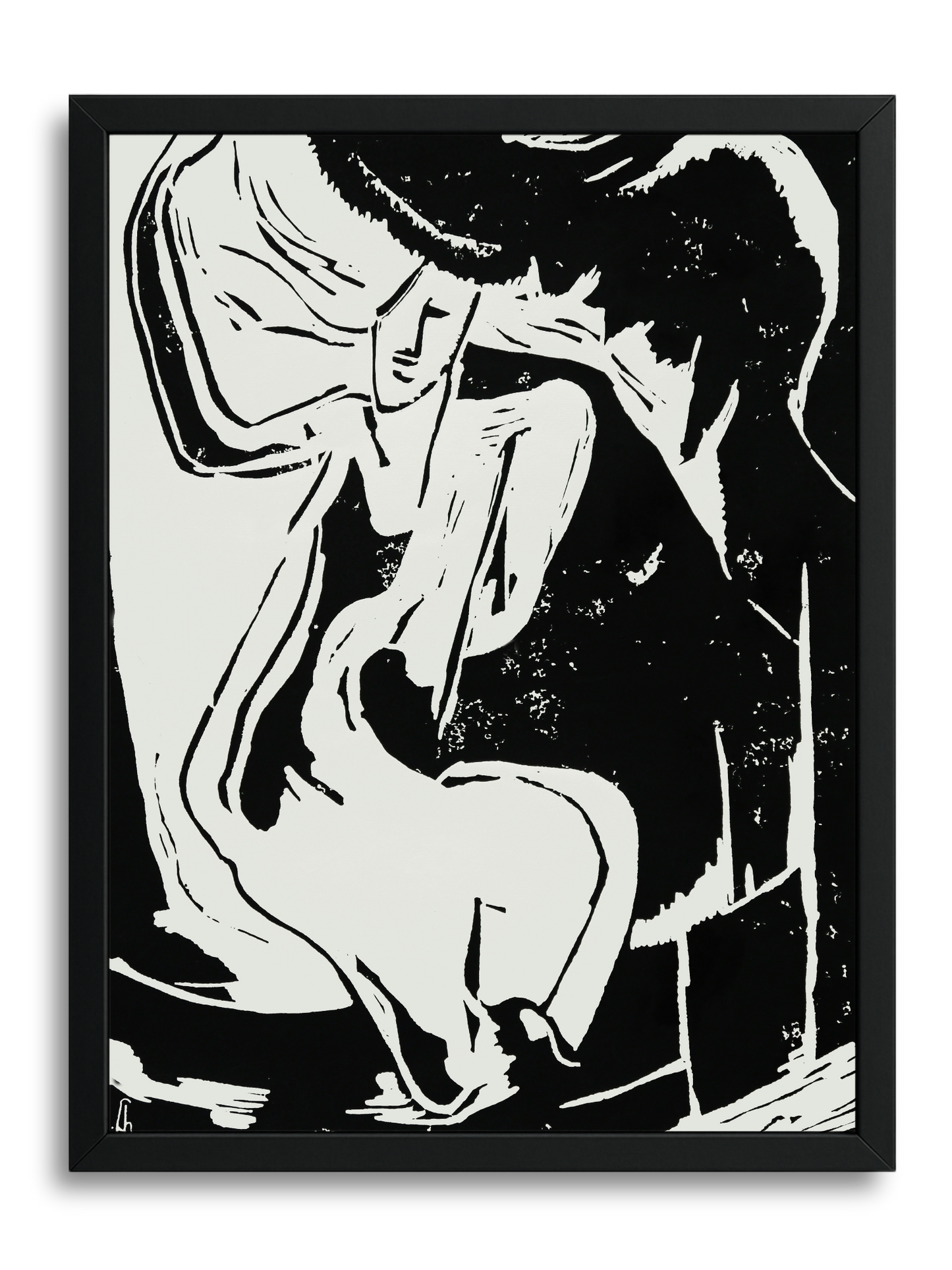 Abstract Black White Dance Figure