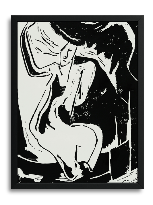 Abstract Black White Dance Figure